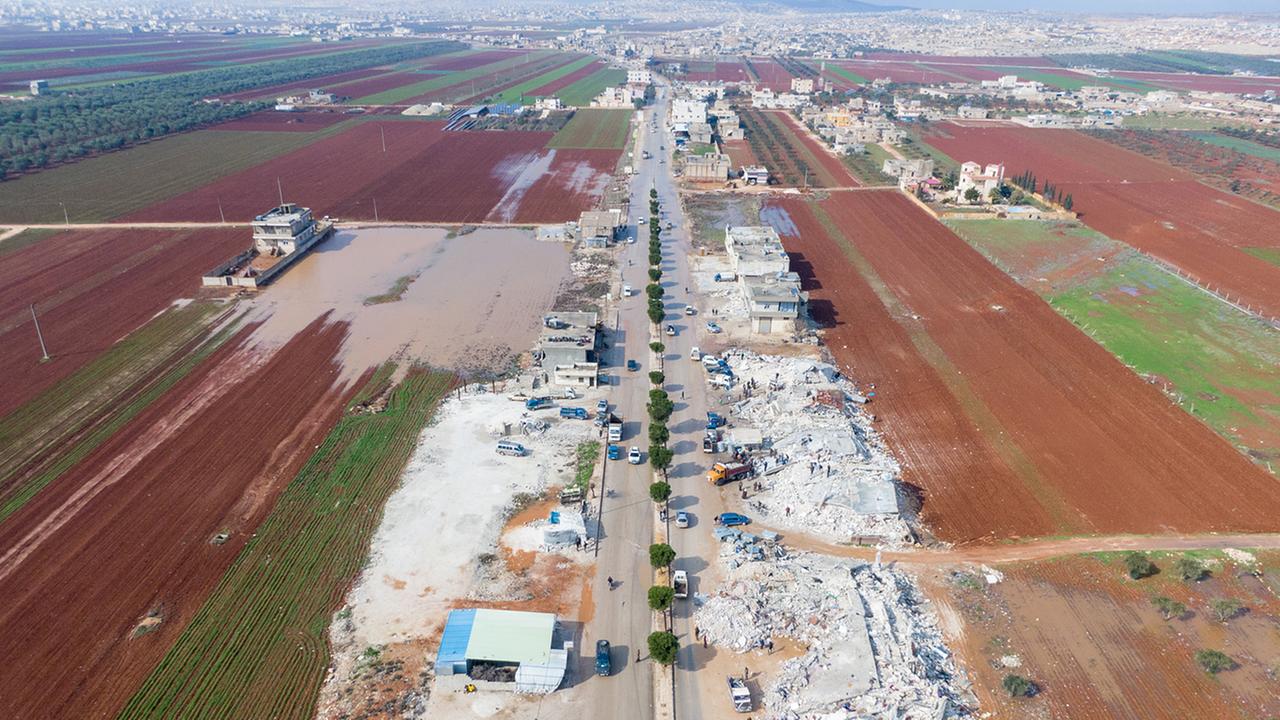 Bilder der Zerstörung in Nordwest-Syrien am 7. Februar 2023
